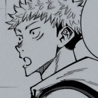 🌫 Yuji Itadori Jujutsu Kaisen anime, manga, jujutsu kaisen, yuji itadori, shocked, reaction, anime character whatsapp sticker
