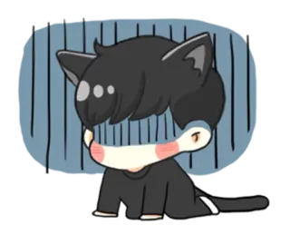 😰 kucing, anime, chibi, kawaii, stiker whatsapp sticker