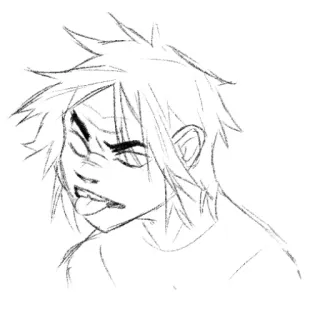 😝 desenho, esboço, anime, personagem, retrato telegram sticker