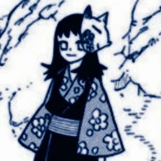 ✉️ Anime, Manga, Postać, Dziewczyna, Maska, Japoński, Kawaii telegram sticker