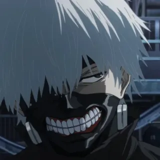🙄 Ken Kaneki Tokyo Ghoul Аниме, Манга, Гуль, Маска, Монстр, Ужасы telegram sticker