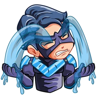 😭 Nightwing Cartone animato, Supereroe, Piangere, Triste, DC Comics, Nightwing, Emozione whatsapp sticker