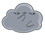 🤨 cloud, storm, moody, weather, emoticon, cartoon, expression, angry telegram sticker