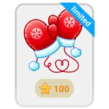 🎁 limited rękawice z jednym palcem, rękawiczki, zima, czerwony, śnieżynka, sezonowy, boże narodzenie whatsapp sticker