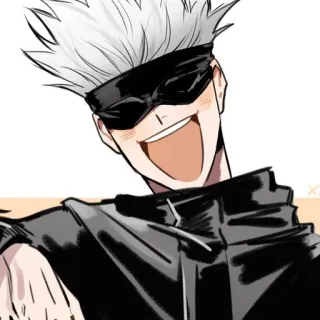 ➖ Gojo Satoru Jujutsu Kaisen anime, gojo satoru, jujutsu kaisen, manga, character, smiling telegram sticker
