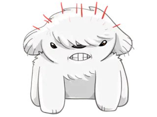 😡 boos, cartoon, monster, wit, dier, humeurig telegram sticker