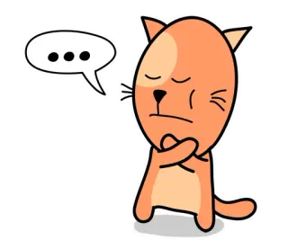 💬 고양이, 생각, 만화, 동물, 주황색, 애완 동물 telegram sticker