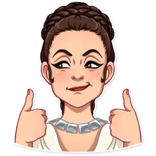 👍 Princess Leia Star Wars Лея Органа, Генерал Лея, Большой палец вверх, Мультфильм, Научная фантастика, Фильм, Кино telegram sticker