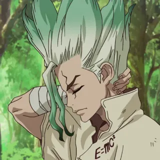 ⛰ Senku Ishigami Dr. Stone E=mc² anime, dr. stone, senku, science, e=mc² telegram sticker