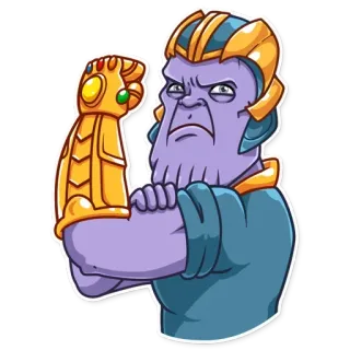 💪 Thanos Thanos, Marvel, Avengers, superhero, villain, comic book, character telegram sticker