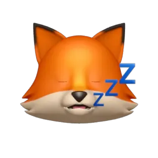 😴 vos, slapen, dier, emoji, zzz telegram sticker