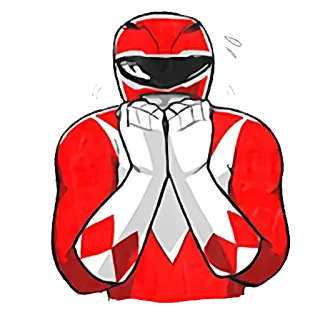 🙊 Red Ranger Power Rangers Power Rangers, Red Ranger, superhero, character, action, fighting, helmet telegram sticker