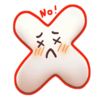 ❌ No! não, cruz, rejeição, triste, fofo telegram sticker