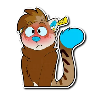 😳 Ti-94 животное, мультфильм, пушистый, милый, наклейка telegram sticker