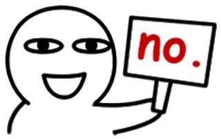 ❌ no. tidak, penolakan, kartun, tanda, negatif telegram sticker