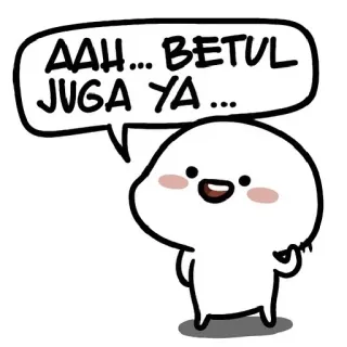 😁 AAH... BETUL JUGA YA... Dibujo animado, Mono, Bocadillo de diálogo, Indonesio, Adorable, Expresión telegram sticker