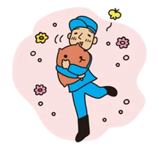 🤗 desenho animado, abraço, feliz, fofo, flores, borboleta telegram sticker