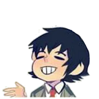 😆 anime, cartone animato, personaggio, gesto, smargiasso whatsapp sticker