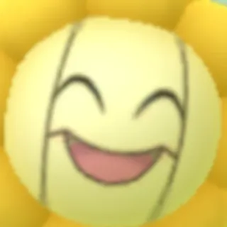 😃 flor, feliz, sorriso, desenho animado, amarelo telegram sticker