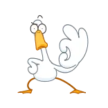 👌 Canard, Oiseau, Geste, Ok, Main, Animé, Dessin animé whatsapp sticker