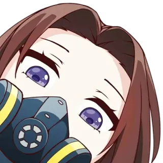😍 Anime, Gasmaske, Mädchen, Cartoon, Sicherheit, Schutz telegram sticker