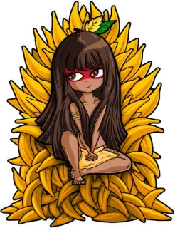 🍌 소녀, 만화, 토착, 캐릭터, 해바라기 telegram sticker