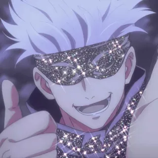 ✨ Gojo Anime, Błyszczący, Postać, Gojo, Maskotka, Kreskówka telegram sticker