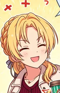😄 anime, desenho animado, feliz, fofo, café whatsapp sticker