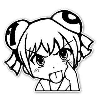😝 Anime, Cartoon, Figur, Mädchen, Süß, Manga, Sticker telegram sticker