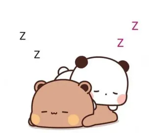 ❤️ panda, ours, mignon, dormir, kawaii telegram sticker
