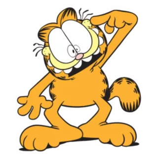😜 Garfield gato, desenho animado, laranja, Garfield, engraçado, quadrinhos telegram sticker
