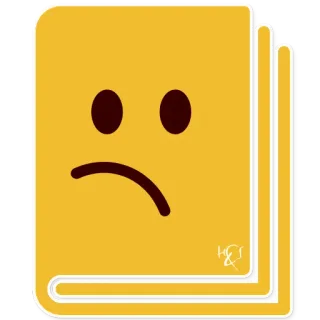 📔 triste, amarillo, emoji, dibujo animado, cara, expresión, molesto, pegatina telegram sticker
