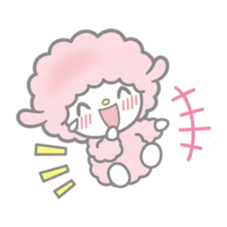 😂 XXX Мультфильм, Милый, Персонаж, Розовый, Веселый whatsapp sticker