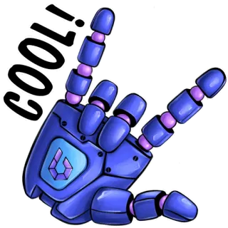 🤟 COOL!! Roboter, Handbewegung, Cool, Sticker, Illustration, Digitale Kunst whatsapp sticker