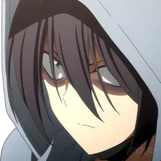 😡 Anime, Personagem, Moletom com capuz, Irritado, Expressão, Retrato telegram sticker
