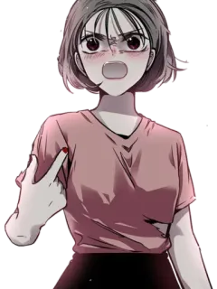 😡 Anime, Fille, En colère, Choqué(e), Personnage, Manga whatsapp sticker