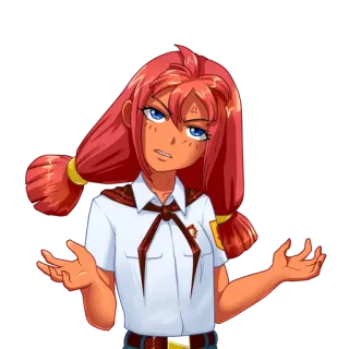 😠 anime, chica, personaje, confundida, encogiéndose hombros telegram sticker