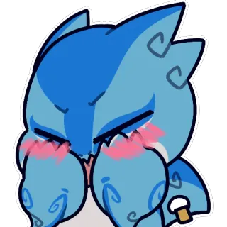 😖 Cartoon, Süß, Tier, Blau, Kawaii, Niedlich whatsapp sticker