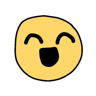 😄 表情符号, 笑脸, 卡通, 快乐, 黄色, 贴纸 telegram sticker