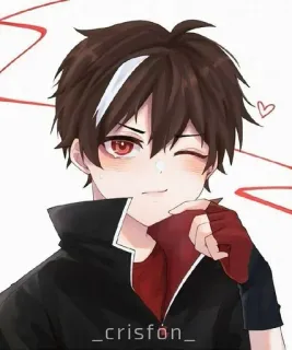 😠 Anime, Chico, Dibujo animado, Ilustración, Ojos rojos telegram sticker