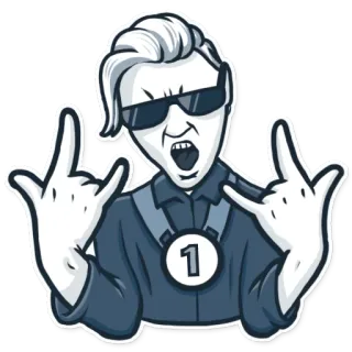 😎 모욕적인 제스처, 가운데 손가락, 무례한, 만화, 사람, 캐릭터 telegram sticker