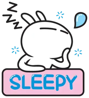 💤 SLEEPY dormir, conejo, dibujos animados, dormilón, agotado, zzz whatsapp sticker
