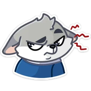 😠 Animal de desenho animado, Bravo, Chateado, Exausto, Animal, Gato whatsapp sticker