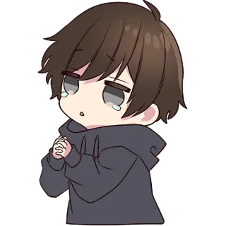 😢 Anime, Manga, Llorando, Triste, Lindo, Chico, Chibi, Sticker telegram sticker