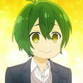 😊 Anime, Personaje, Pelo verde, Lindo, Horimiya telegram sticker