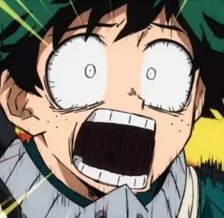 🤯 Izuku Midoriya My Hero Academia anime, manga, My Hero Academia, Deku, Izuku Midoriya, impactado, sorprendido telegram sticker