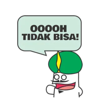 ❌ OOOOOH TIDAK BISA! 만화, 웃긴, 스티커, 인도네시아어, 표현 telegram sticker