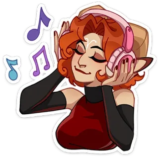 ⭐ Anime, Kreskówka, Muzyka, Słuchawki, Postać, Ilustracja telegram sticker
