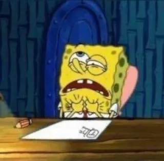 🤮 Spongebob Spongebob Squarepants спанч боб, мультфильм, рисунок, расстроен, квадратные штаны whatsapp sticker
