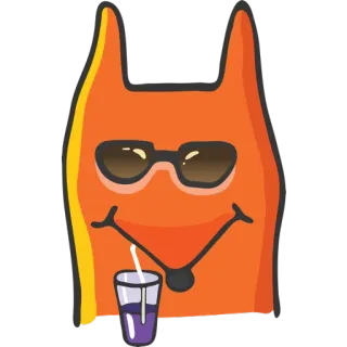 🍹 vos, dier, zonnebril, drankje, cartoon, sticker telegram sticker